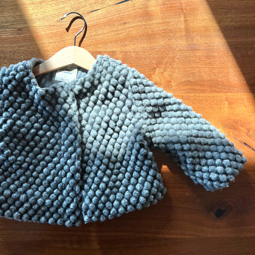 GRAY WOOL BOBBLE SWEATER, 2T