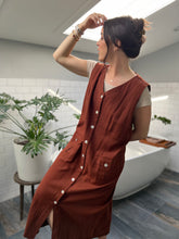 BURNT ORANGE LINEN JUMPER, WOMEN'S 2X