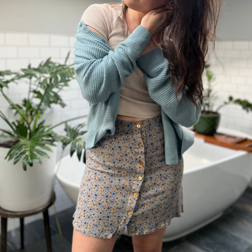 SPRING VINTAGE BUTTON DOWN SKIRT, WOMEN'S