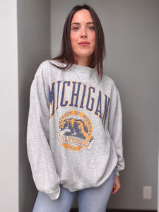 RARE 90'S VINTAGE MICHIGAN CREWNECK, MEN'S L